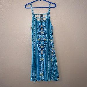 Kandy Kiss Blue Tribal Pattern Summer Dress